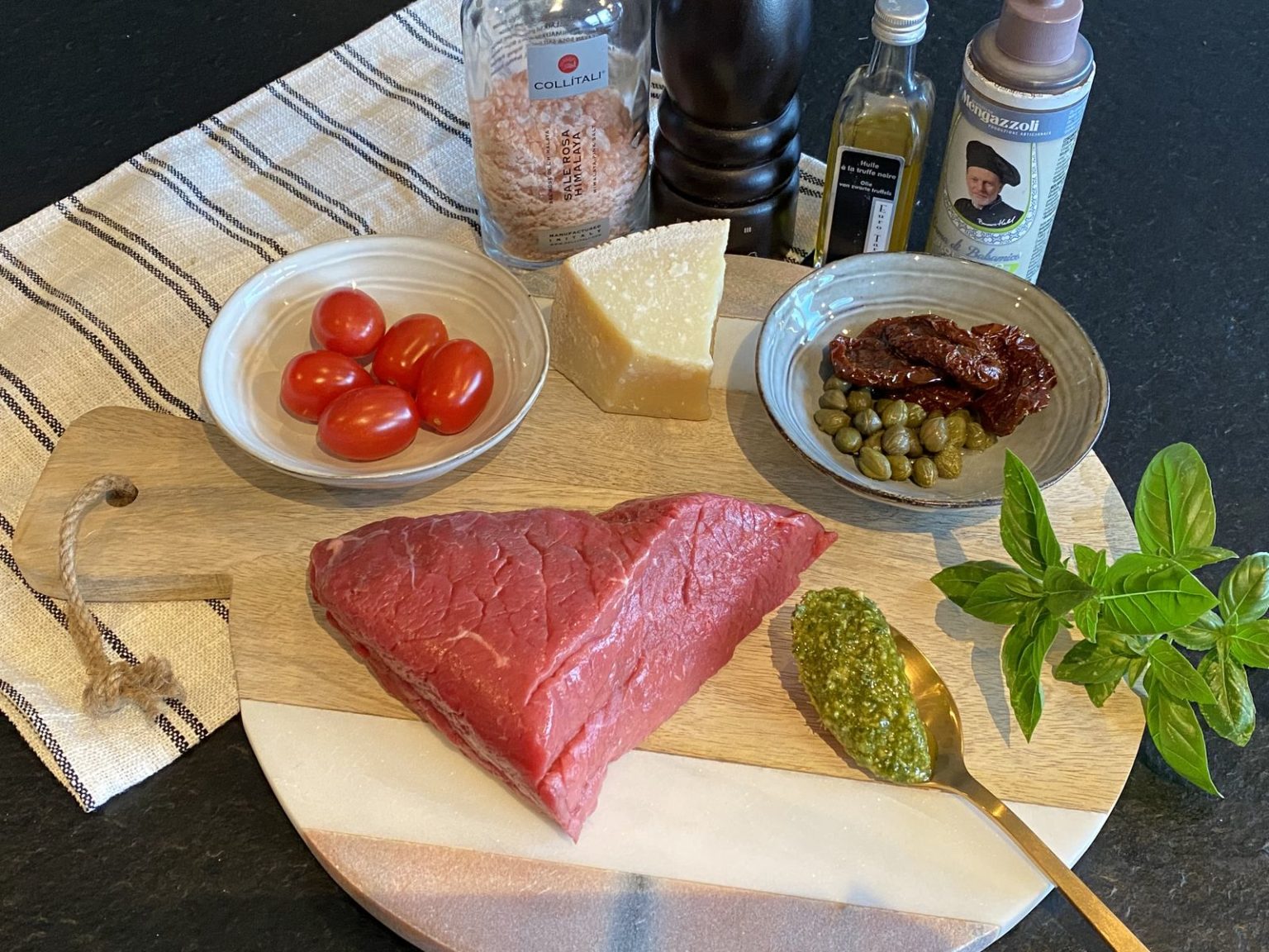 Tartare de boeuf à litalienne Tuile parmesan Cookkeys